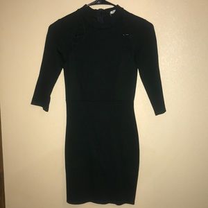 Green mini dress with sleeve detailing